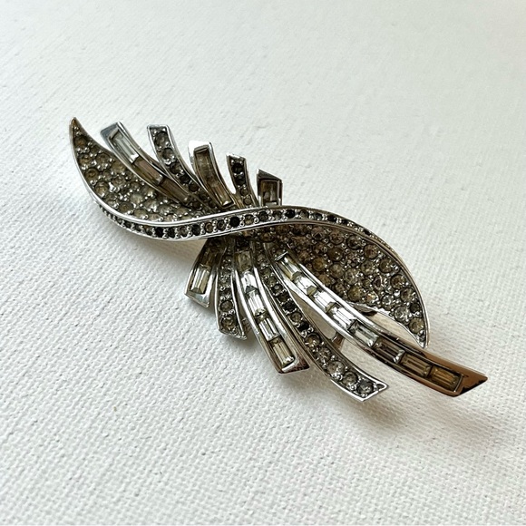 Art Deco Vintage Rare PENNINO Sterling Silver Rhinestone Brooch - Picture 7 of 11